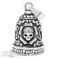 Preview: Ornate "Ride To Live" Biker-Bell with Skull Stainless Steel Motorcycle Bell